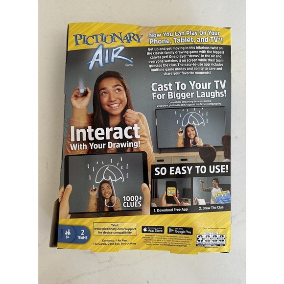 Pictionary Air Draw in the Air See It On Screen Family Game Night TV 8+ Open Box - Picture 2 of 7